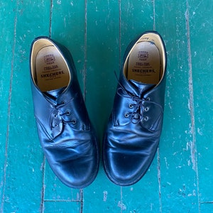 Skechers USA  90s Men’s Black Leather Oxford Shoes Size 12 in Very Good Vintage Condition