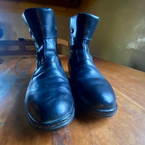 Vintage Landi Mens US 9 6410 42 Black Leather US Size 9 1/2 Horseback Riding or Motorcycle Boots Made in Italy image 8