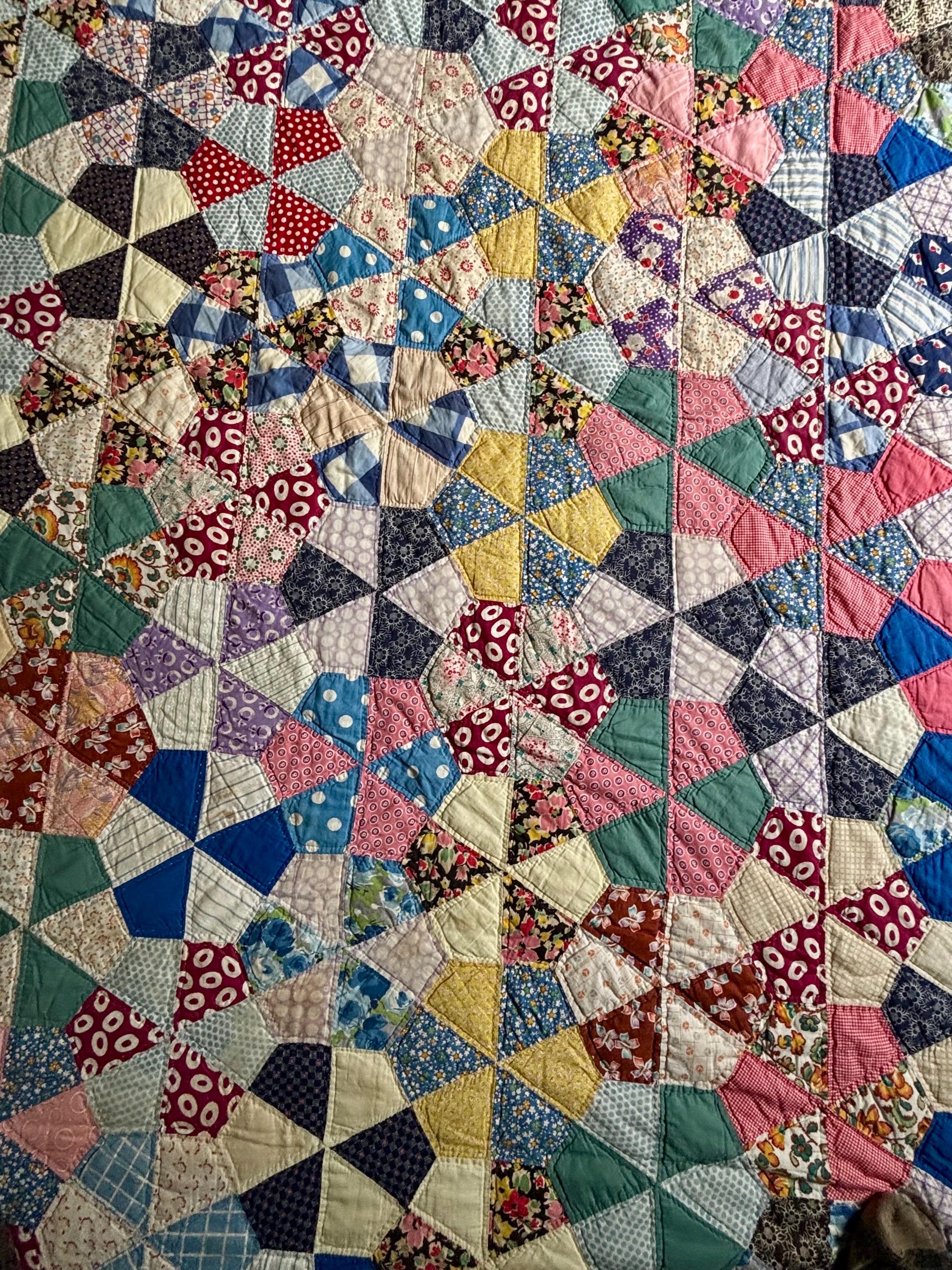 ヴィンテージ　アメリカンキルト vintage American quilt ビンテージ パッチワークキルト Vintage