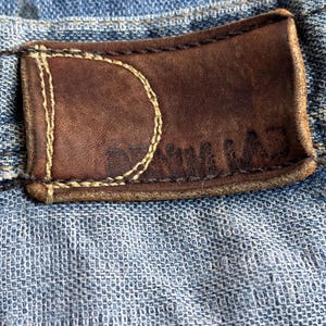 OOAK Hand Patched Thrashed Y2K Denim Lab Boot Cut Jeans 30 x 29 image 7