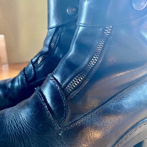 Vintage Landi Mens US 9 6410 42 Black Leather US Size 9 1/2 Horseback Riding or Motorcycle Boots Made in Italy image 4