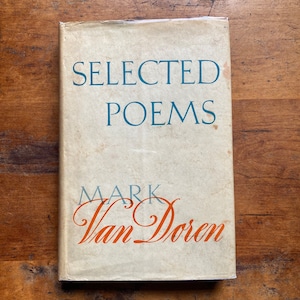 1954 Première édition signée: Poèmes choisis Mark Van Doren avec jaquette dans une couverture d’archives en Mylar / Beat Poetry /