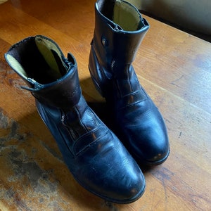 Vintage Landi Mens US 9 6410 42 Black Leather US Size 9 1/2 Horseback Riding or Motorcycle Boots Made in Italy image 2