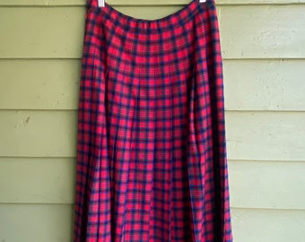 Genuine Pendleton Macduff Tartan Plaid Pleated Wool Skirt Made in USA Size 12