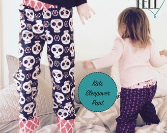 Kids Sleepover Pajama Pant Digital Pattern | Easy Sewing Patterns | Childrens Sizes XXS-XL 2T-12