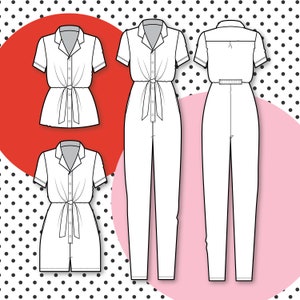 Das Willo Muster | Pdf Schnittmuster für Frauen | Pullover Strampler Bluse Schnittmuster | Sofort Download XS - 5x Größen verfügbar