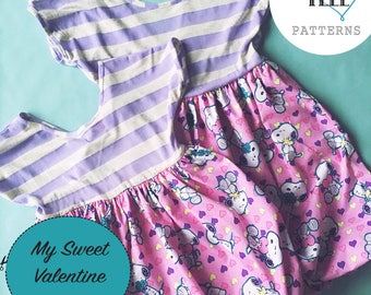My Sweet Valentine Little Girls Bubble Dress | Easy Sewing Patterns | Childrens PDF Sewing | Digital Download | XXS-XL or 2T-12