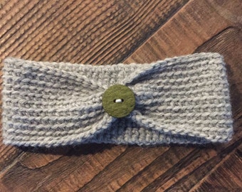 Handmade crochet Baby headband with button or flower- Newborn, 0-3month, 3-6month, 6-12months and toddler sizes!