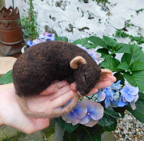 Custom Needle-felt Rat Portrait, 3D Pet Sculpture, Handmade by Rachel Allsop