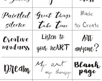 Maremi's Stickers 'SMALL WORDS' mixed media, art journaling