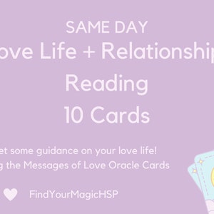 Tarjeta del mismo día 10 *VIDA AMOR y RELACIONES* Lectura de tarjetas Oracle usando mensajes de amor Tarjetas Oracle / Guía de claridad de amor / Rápido