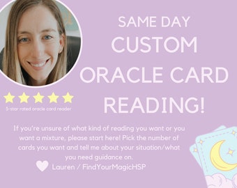 Same Day CUSTOM ORACLE CARD Reading | Pick the amount of cards you want and tell me your situation for a custom reading with me!