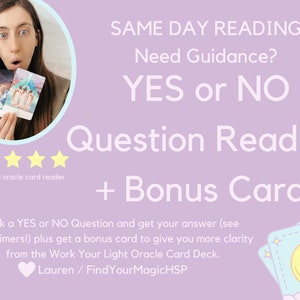 Same Day: JA of NEE Card Pull met bonuskaart | Ja of nee lezen | Orakelkaarten lezen | Ja Nee Orakelkaarten lezen | Snel kaarten lezen