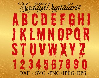 Halloween svg files for Cricut Silhouette chocolate blood monogram font svg skeleton letters alphabet svg decal dxf cut files digital fonts