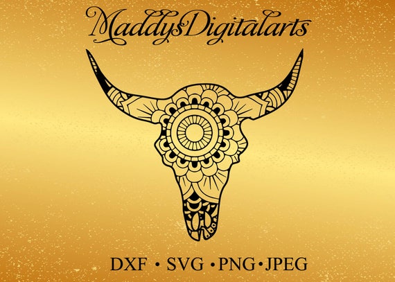Download Unique Cow Skull Mandala SVG DXFcut file Cow skull | Etsy