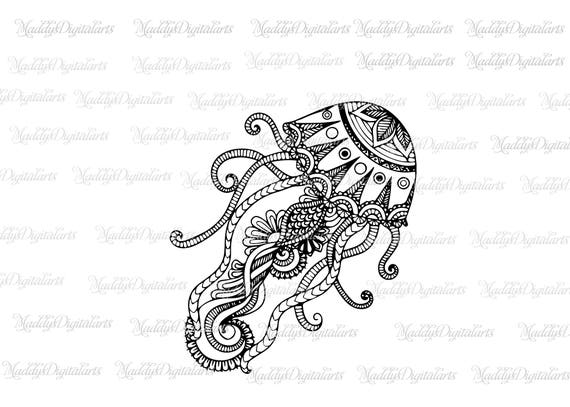 Download Mandala Style Jellyfish Svg / Mandala SVG / Jellyfish Mandala | Etsy