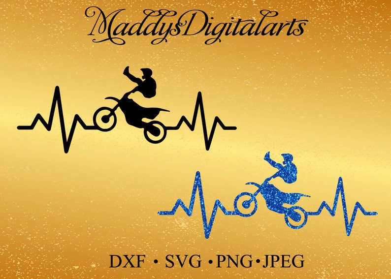 Dirtbike Ekg Hunting Svg Pngdxf Files Vector Art Cricut Etsy