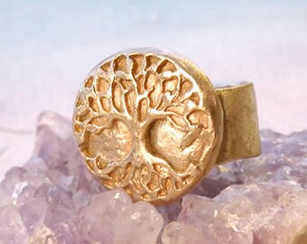 Celtic/viking/wicca ring, yggdrasil, the celts'tree of  life, handmade to your size, in gold colour, silvercolour bronze or in copper