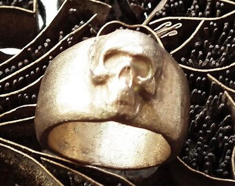 Unisex  Pirate Skull  Ring Goldbronze  Jewelry  for Men and Women, Biker, Copper possible