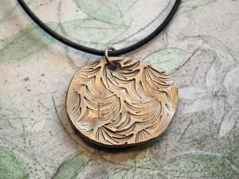 Unisex pendant, goldcolor bronze taoist/medieval Dragon black leatherstrap copper or silver color bronze too image 3