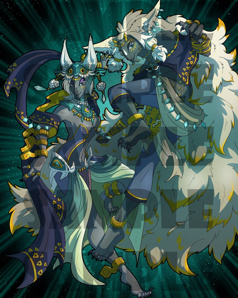 Legend of Zelda Tears of the Kingdom Zonai Siblings Digital Print Etsy