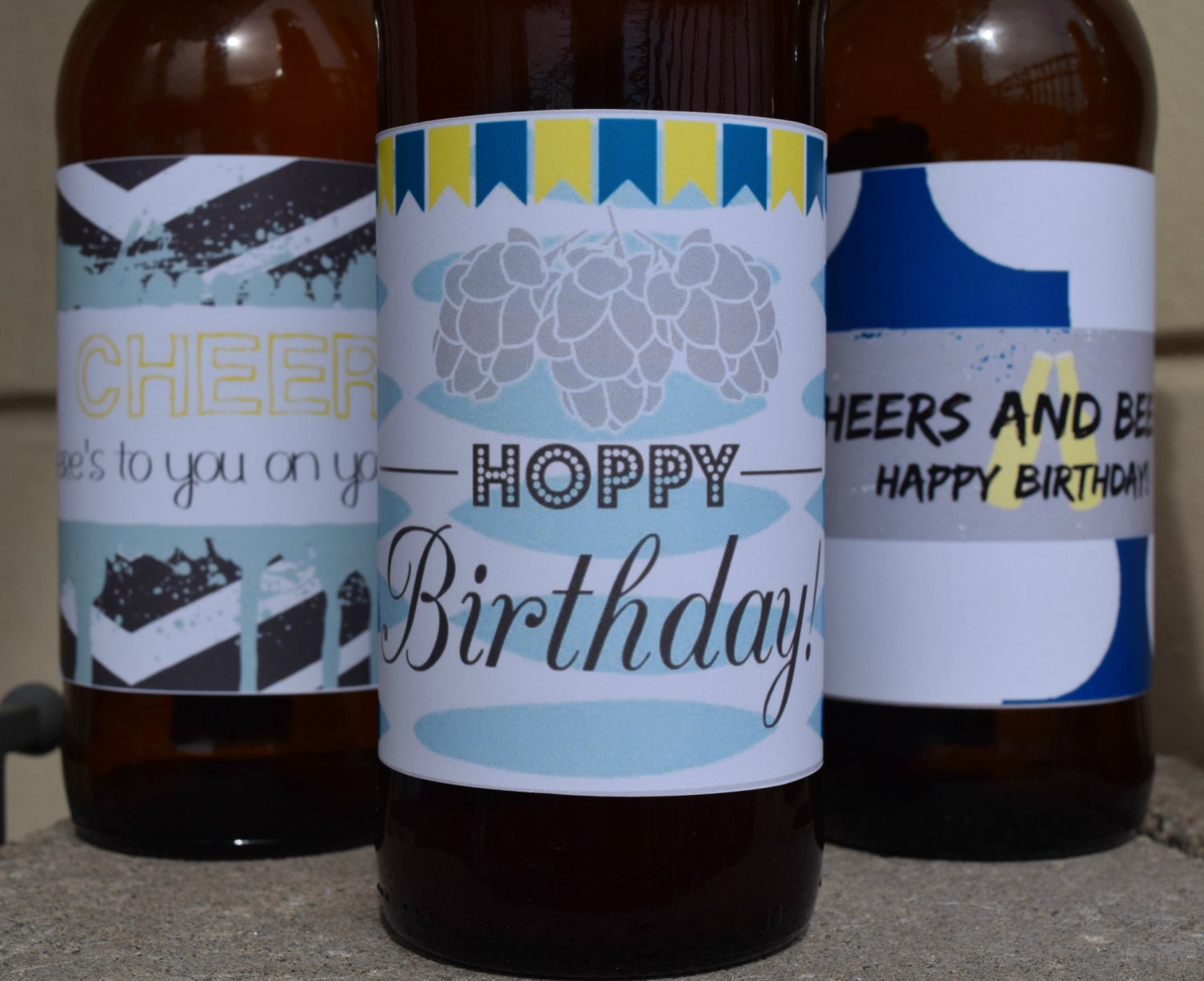 Birthday Beer Labels Printable Etsy