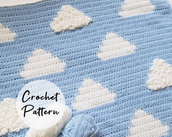 Fluffy Cloud Crochet Blanket Pattern // PDF File // Neutral Baby