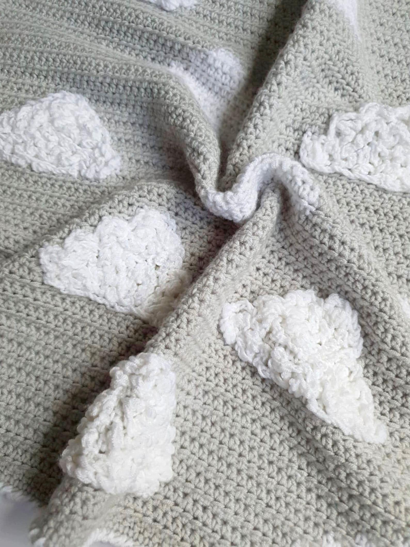 Fluffy Cloud Crochet Blanket Pattern // PDF File // Neutral Etsy