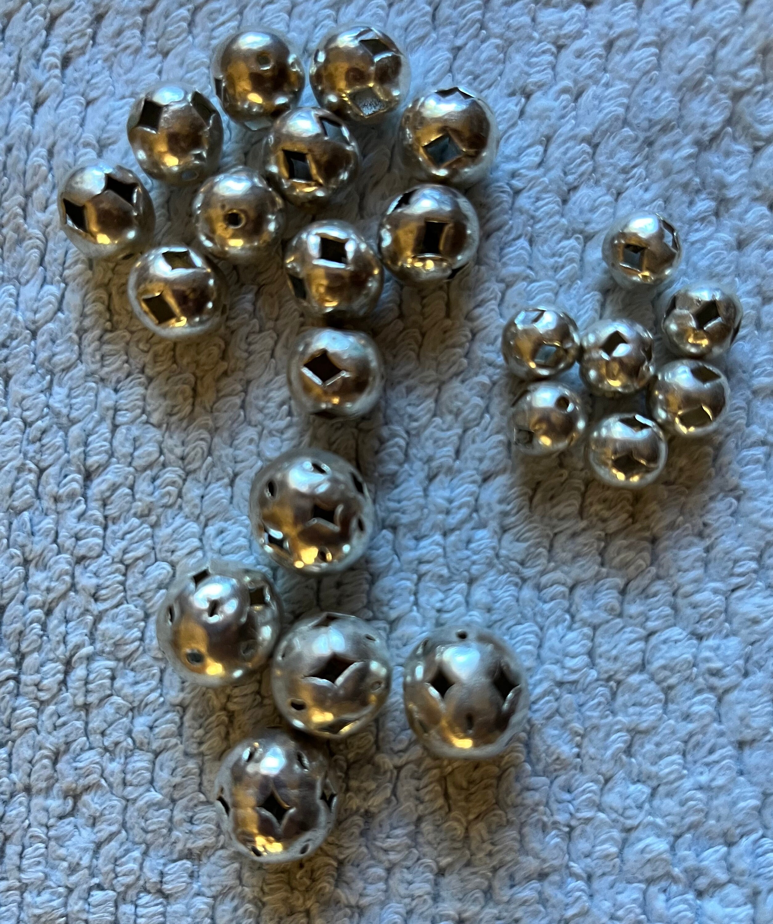 Cut-Out, Silver Plated or Brass "Wedding" Beads From Guatemala, typically worn by the bride during indigenous marriages.