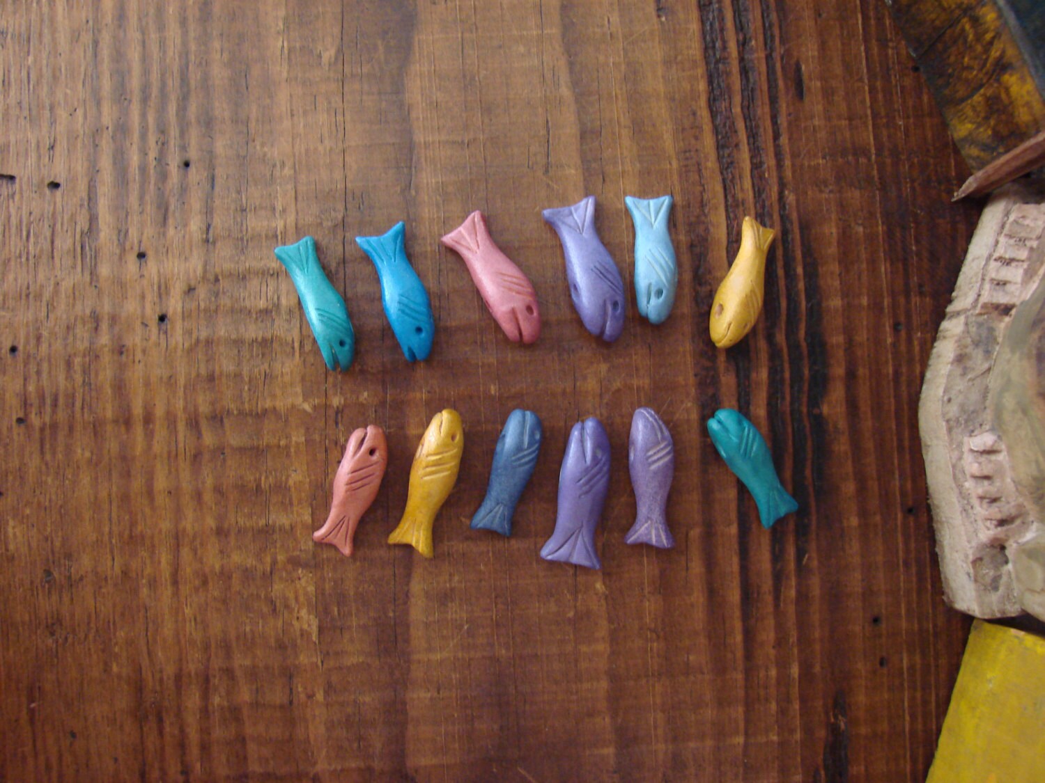 10 Handmade Ceramic Fish Beads Etsy