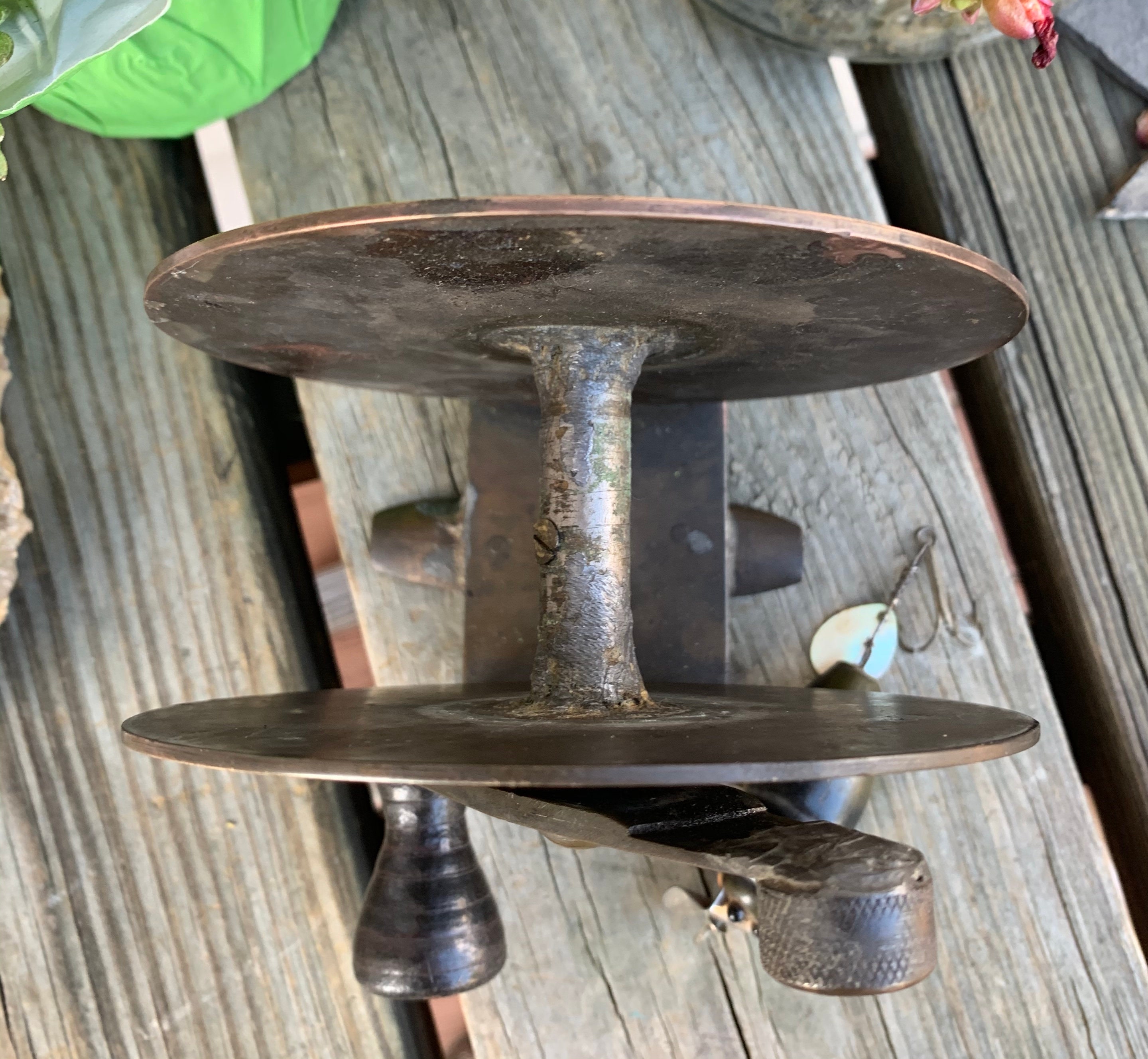 Moulinet De Pêche Ancien En Laiton – Non Marqué – Fin 1800s Début 1900s – Vintage