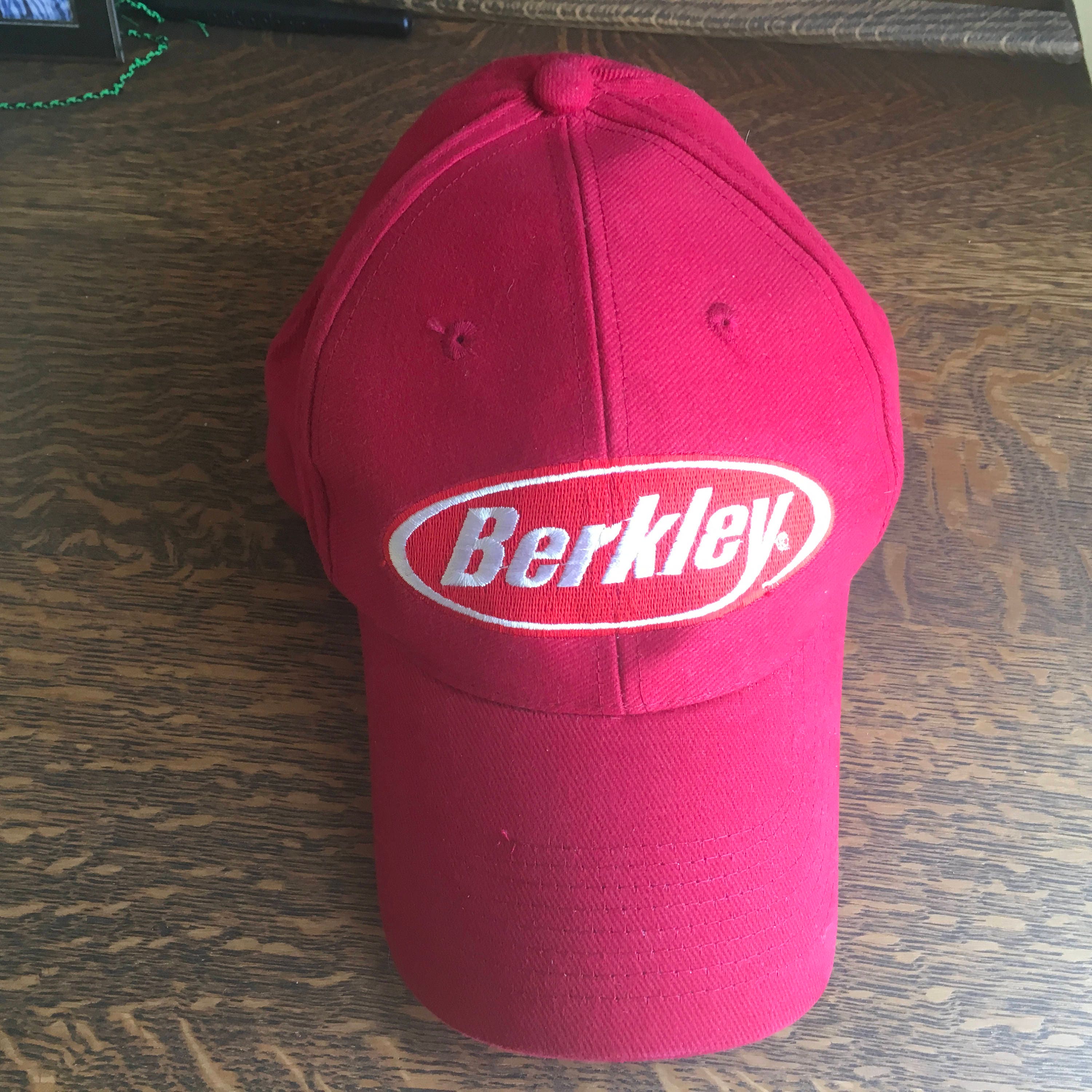 Berkley Retro Fishing Hat Vintage Trucker Baseball Red Cap Advertisement 