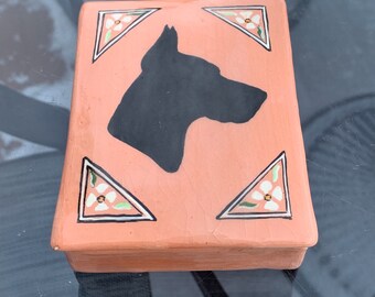 Old Ceramic OD Kennel Club Trinket Box Vintage 1950 - Great Dane Best of Show