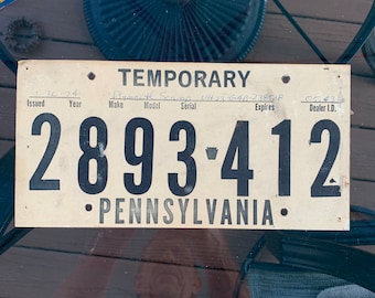 1974 Pennsylvania Targa temporanea PA. Automobile Veicolo Auto