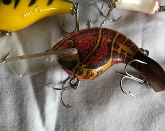 Vintage Cobra Fantail II Crayfish Lure Brown Orange Red Crawfish Bait Nice!