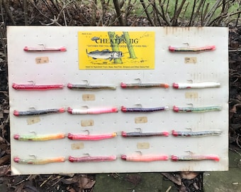 Vintage Plastic Lure Bait Dealer Tackle Store Display - Colorful Fishing  Worm Display!