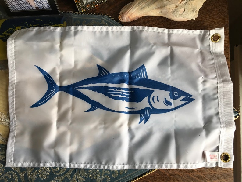 Tuna Boat Flag Fishermans Catch Salt Water Marine Nautical Etsy