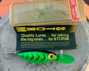 Storm Hot N Tot Pre Rapala AH49 HB in Correct Box Flo Green Herring Bone Nice!