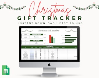 Weihnachten Geschenk Tracker & Budget Planer Vorlage | Spreadsheet Weihnachtsgeschenk Organizer | Weihnachten Budget Tracker | Weihnachtsgeschenk Tracker
