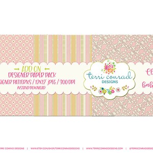 Scrapbooking Kit, Floral Patterns, Journaling Kit, Digital Scrapbooking Paper, Girly Patterns, Shabby Chic Style, Digital Download