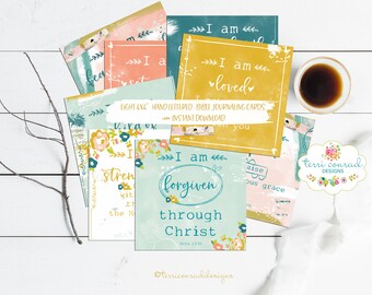 Digital Scripture Cards, Identity in Christ Scripture Cards, Affirmation Cards, Bible Memory Cards, Declaration Cards, Inspirational Cards