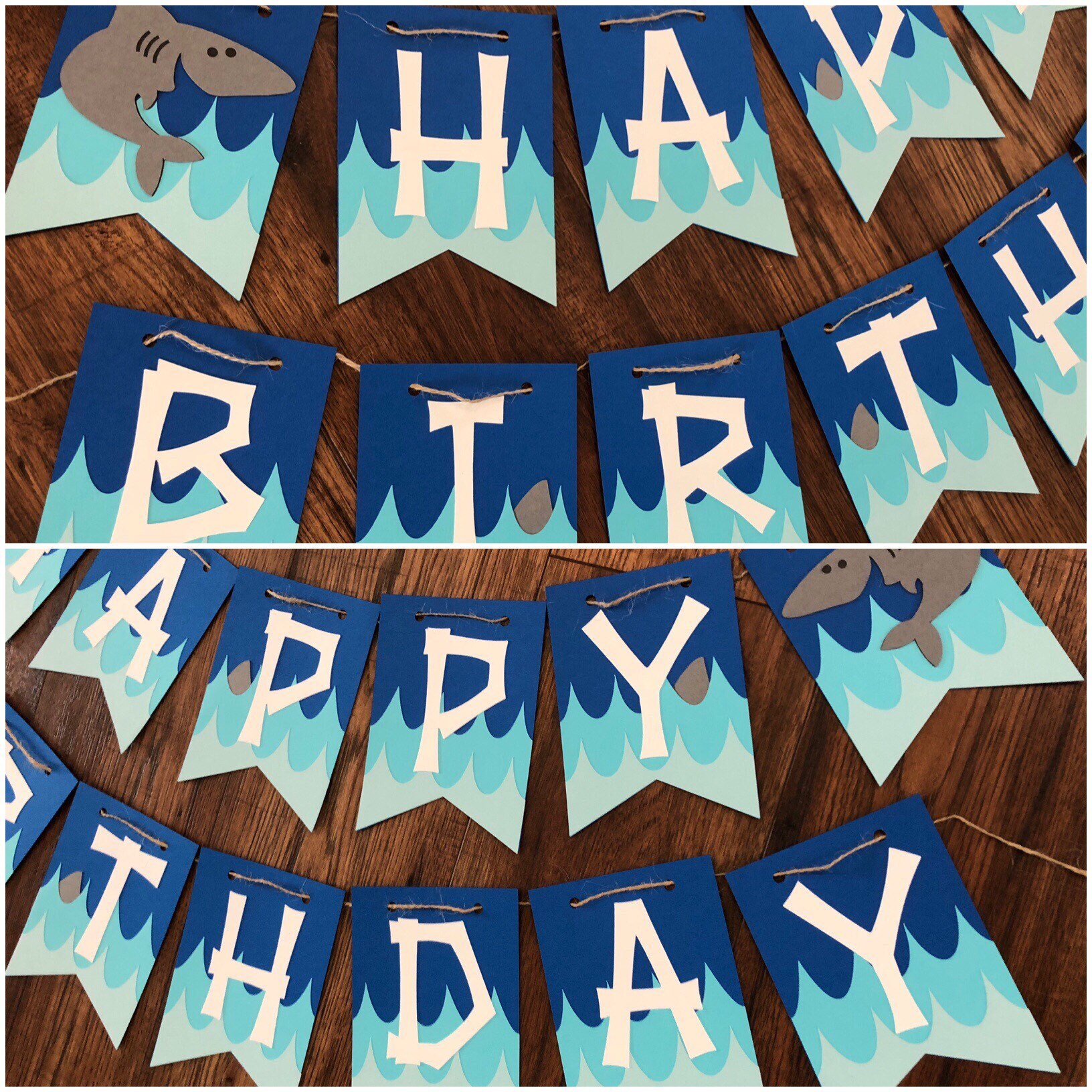 Shark Birthday Banner Shark Banner Shark Happy Birthday | Etsy