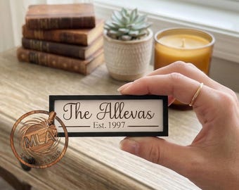 Customized Family Name Framed Miniature Sign: Farmhouse Year Established Dollhouse Mini