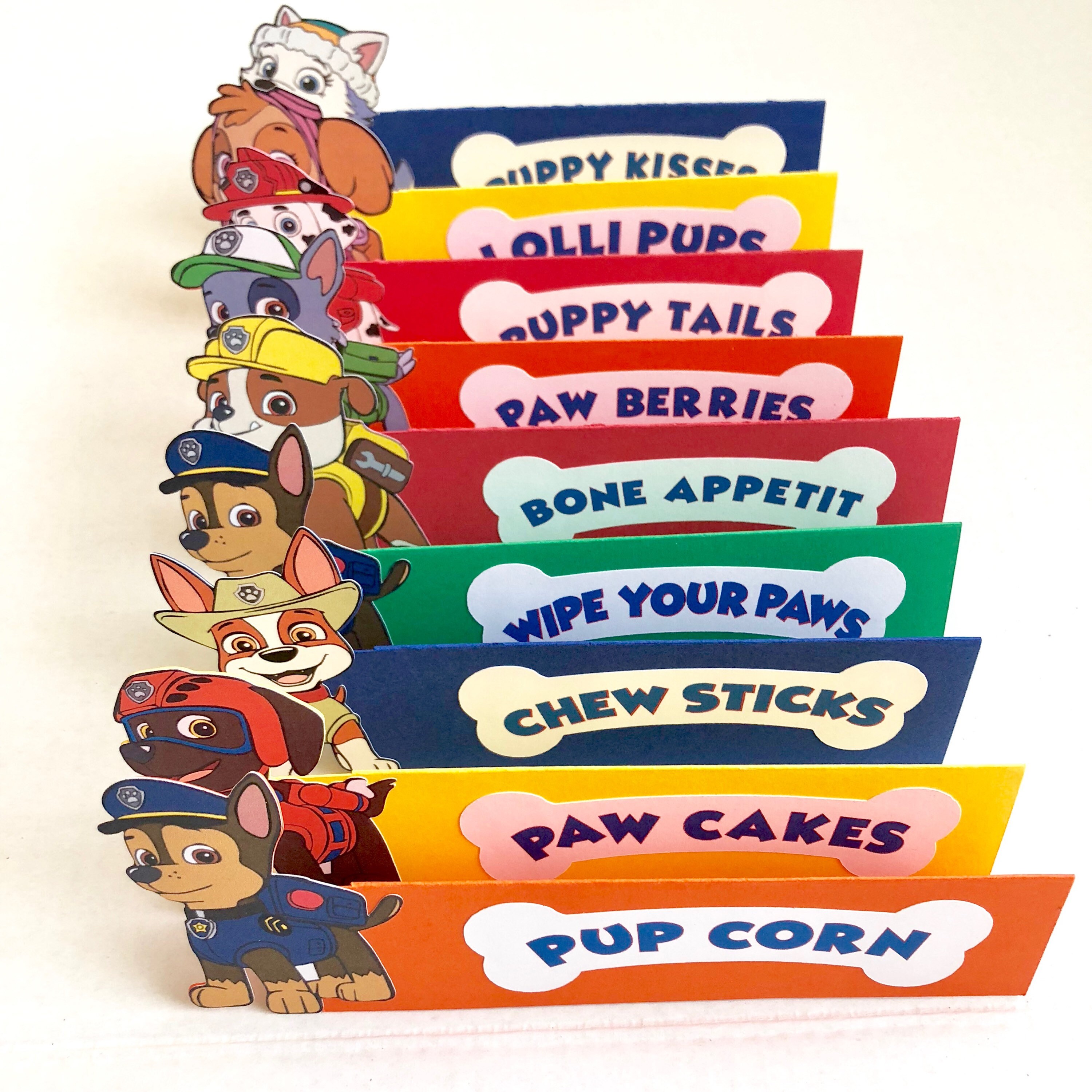 Paw Patrol Food Cards Paw Patrol Food Cards Birthday Party Etsy Ireland