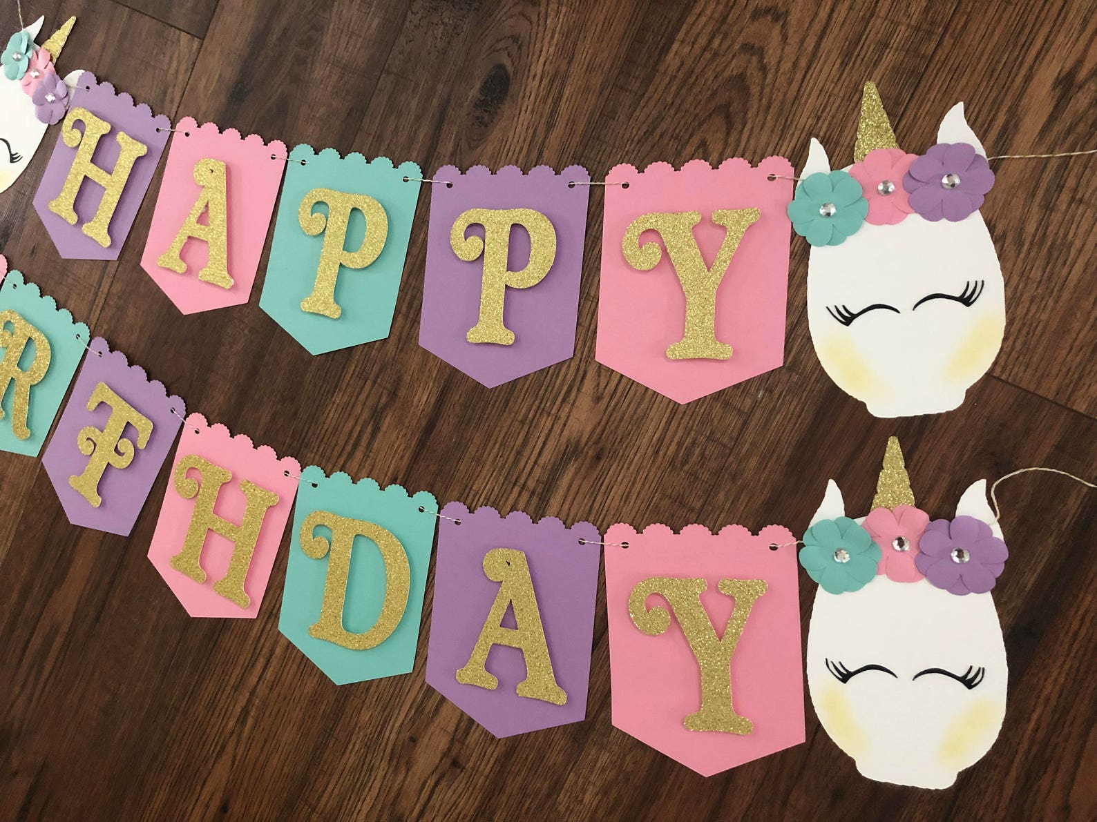 Birthday Banner Unicorn
 Glam Unicorn Banner Happy Birthday Banner Unicorn Banner Etsy