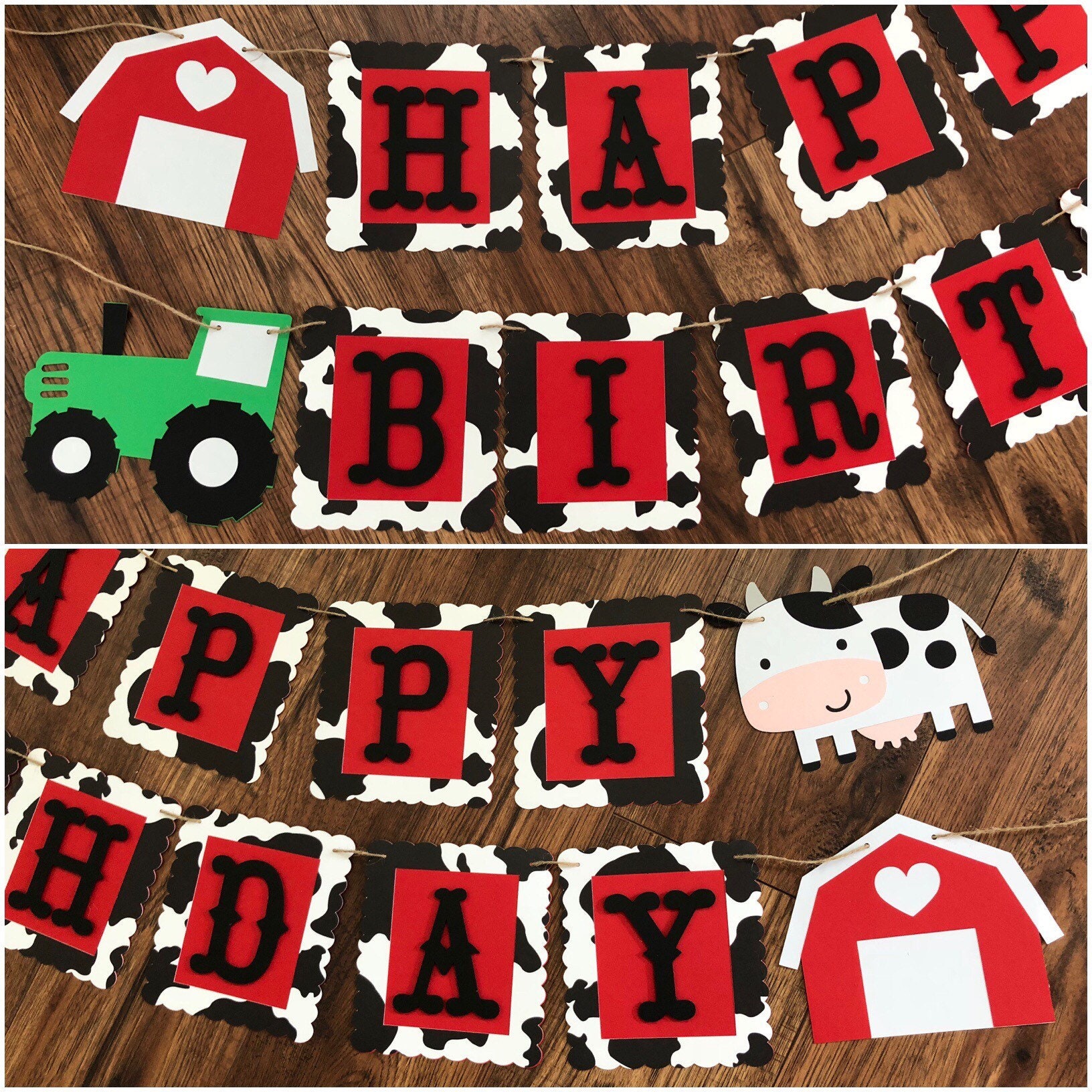 Farm Theme Happy Birthday Banner Cow Print Banner Farm - Etsy Farm Theme Happy Birthday Banner Cow Print Banner Farm - Etsy