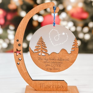Memorial Ornament with stand, Customizable Memorial Ornament, The Sky Looks Different When Someone You Love is Up There