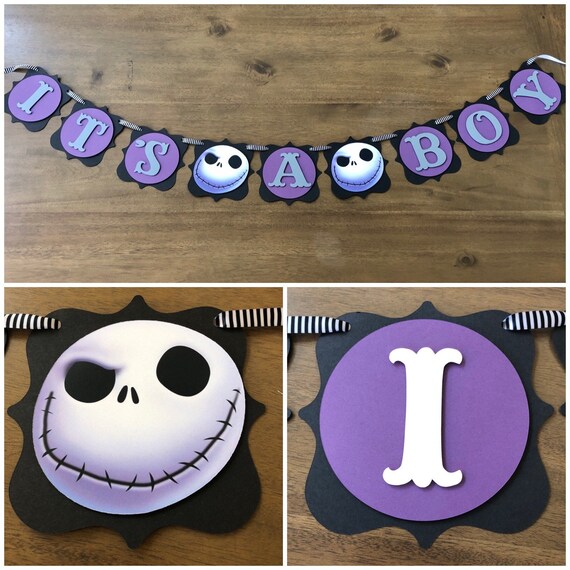 Jack Skellington Banner Baby Shower Banner Nbc Banner Etsy