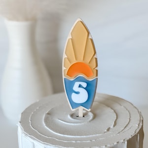 Here comes the one, Surfs up Cake Topper, SurfBoard Birthday Cake Topper, The big one cake topper, Hawaiian One Cake Topper, Sun, Waves
