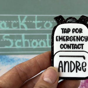 Personalized Acrylic NFC Tag, Emergency Contact Backpack Tag for Kids, School ID Tag, Kids Emergency Contact Tag, Personalized Kids Tag